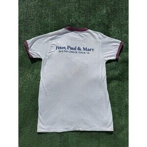 1978 Peter, Paul & Marry Sound Check Tour United Concerts Ringer T-Shirt Small